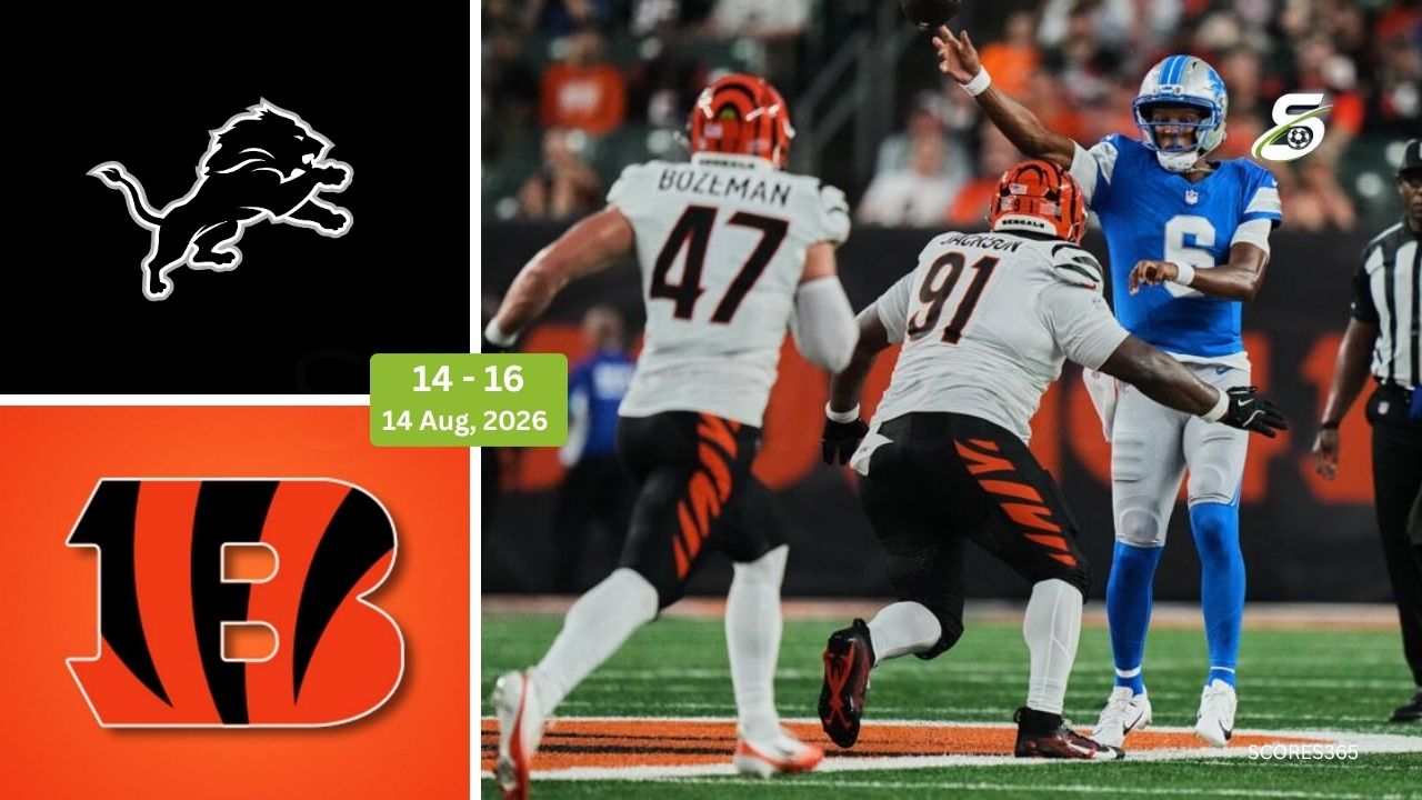 Detroit Lions vs Cincinnati Bengals Match Score, Result August 14, 2026