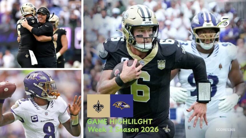 New Orleans Saints vs Baltimore Ravens Match Player Stats