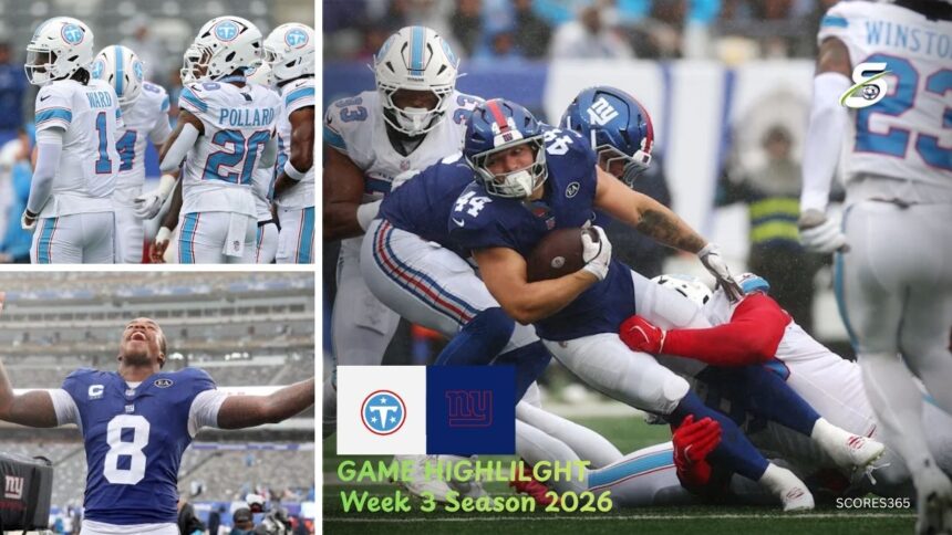 Tennessee Titans vs New York Giants Match Player Stats